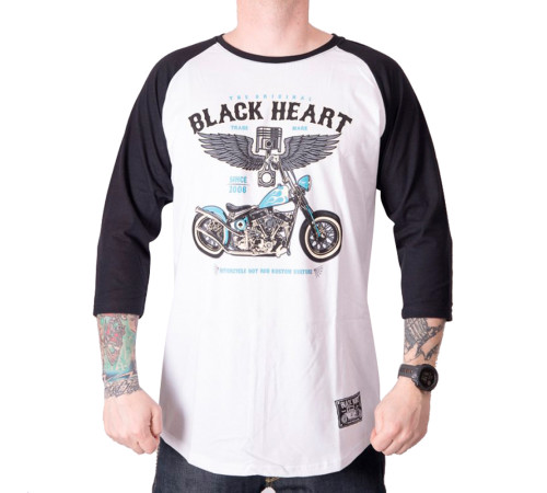 Футболка з довгими рукавами BLACK HEART Blue Chopper RG - M - біла