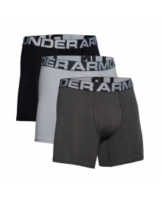 Чоловічі боксерки  Under Armour Charged Cotton - 3 пари: чорні/сірі/темно-сірі/XL