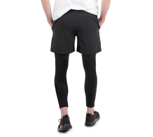 Чоловічі легінси + шорти 2-в-1 inSPORTline Closefit - L - чорні Чоловічі легінси + шорти 2-в-1 inSPORTline Closefit - L - чорні
