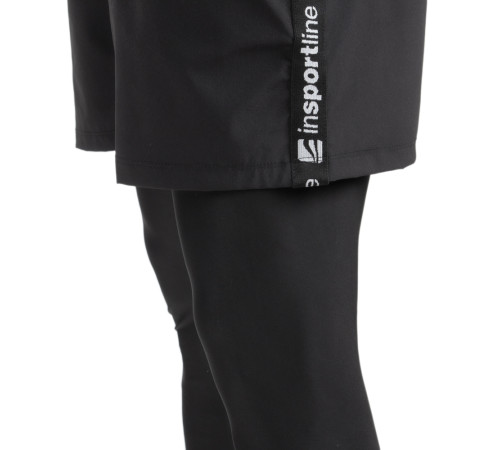 Чоловічі легінси + шорти 2-в-1 inSPORTline Closefit - L - чорні Чоловічі легінси + шорти 2-в-1 inSPORTline Closefit - L - чорні