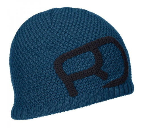 Шапка ч Ortovox ROCK'N'WOOL BEANIE M petrol blue - M - синій