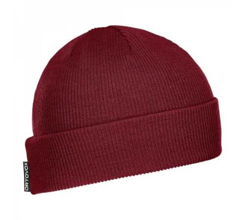 Шапка Ortovox NICHOLSON RIB BEANIE dark blood - червоний