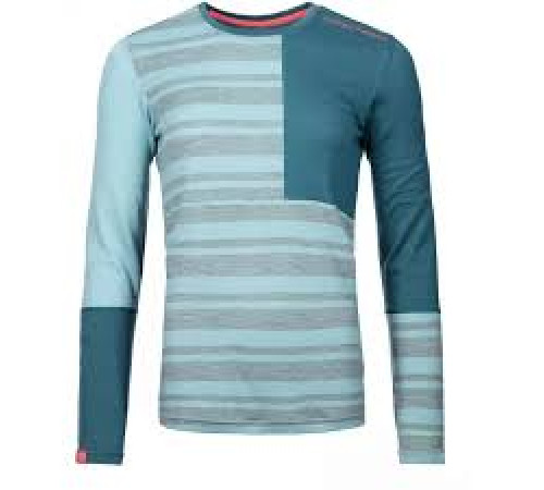 Термофутболка ж Ortovox 185 ROCK'N'WOOL LONG SLEEVE W ice waterfall - S - бірюзовий