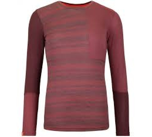 Термофутболка ж Ortovox 185 ROCK'N'WOOL LONG SLEEVE W mountain rose - L - бордовий