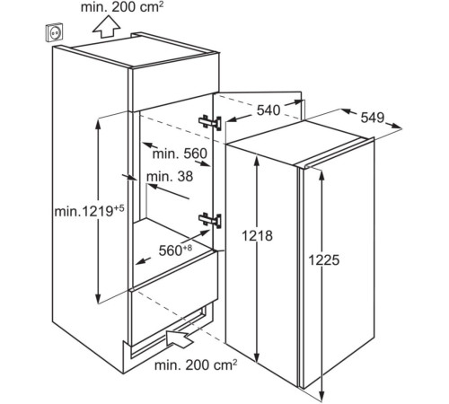 Холодильник вбудований ELECTROLUX LFB3AE12S1