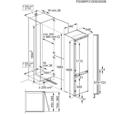Холодильник вбудований ELECTROLUX RNT6TE19S0