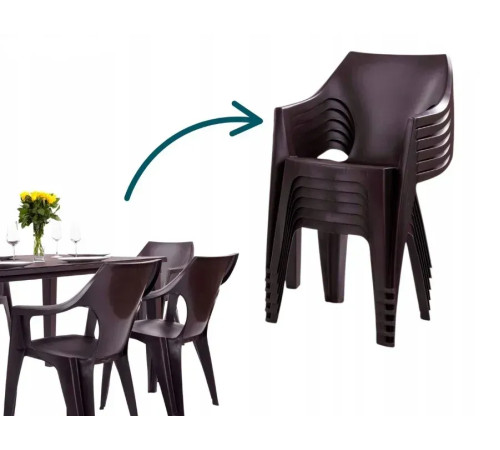 Крісло садове Keter Dante Low back, темно-коричневе