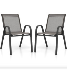 Крісло садове Costway Patio 2 шт, сіре