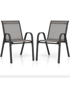 Крісло садове Costway Patio 2 шт, сіре