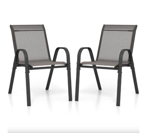 Крісло садове Costway Patio 2 шт, сіре Крісло садове Costway Patio 2 шт, сіре