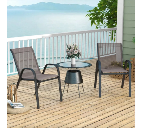 Крісло садове Costway Patio 2 шт, сіре Крісло садове Costway Patio 2 шт, сіре