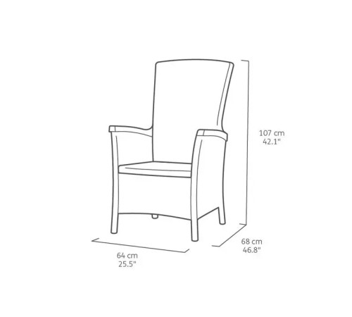 Крісло садове Keter Vermont, графіт