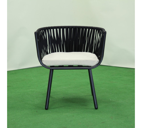 Стілець садовий Greengard Лінеа СЛ-005, чорно-білий