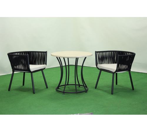 Стілець садовий Greengard Лінеа СЛ-005, чорно-білий