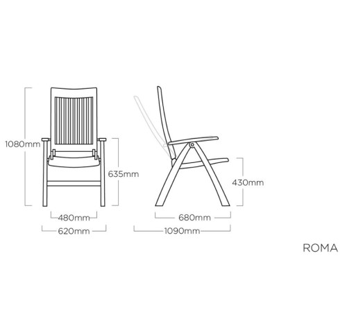 Крісло садове KETTLER ROMA 01438-000, біле Крісло садове KETTLER ROMA 01438-000, біле