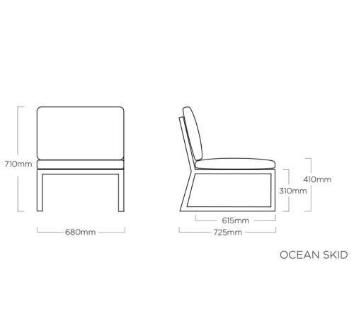 Крісло центральний модуль KETTLER OCEAN SKID 0105539-7900 Крісло центральний модуль KETTLER OCEAN SKID 0105539-7900