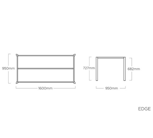 Каркас стола KETTLER EDGE 160 x 95 x 72 см Каркас стола KETTLER EDGE 160 x 95 x 72 см