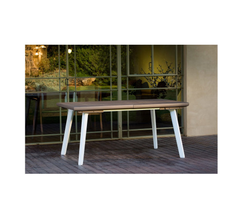 Стіл садовий розсувний Keter Harmony 162 х 100,5 см, коричнево-білий