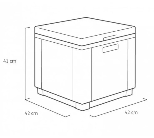 Стіл-холодильник Keter Ice Cube 42 х 42 см, сірий
