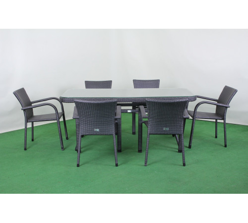 Стіл садовий Greengard Крістал, овал 180 Ст-4.180.90, чорний