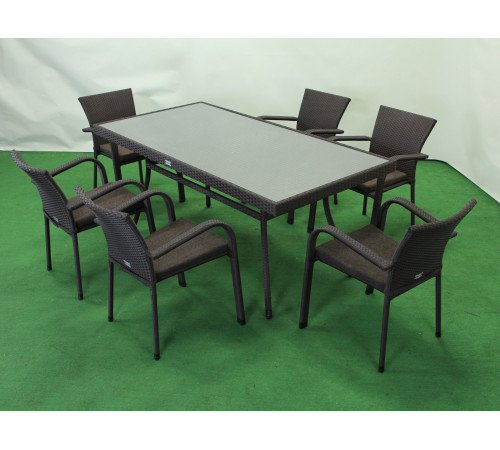 Стіл садовий Greengard Крістал 200 Ст-4.200.90, коричневий