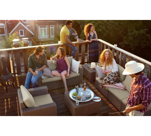 Стіл садовий Keter California, 68 х 68 см - коричневий