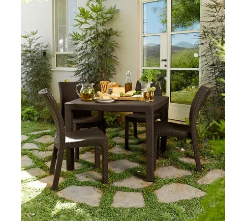 Стіл садовий Keter Melody Quartet 95 x 95 см, коричневий
