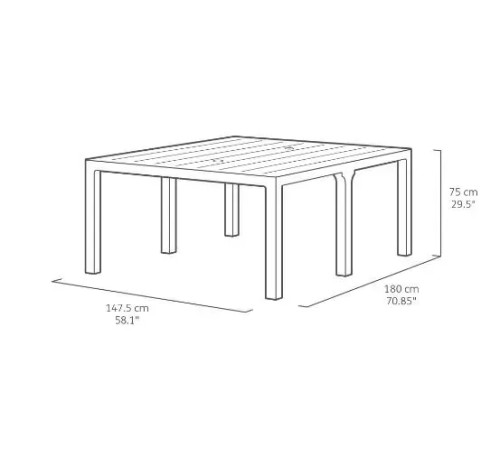 Стіл садовий подвійний Keter Julie Double 295 х 90 см, капучино