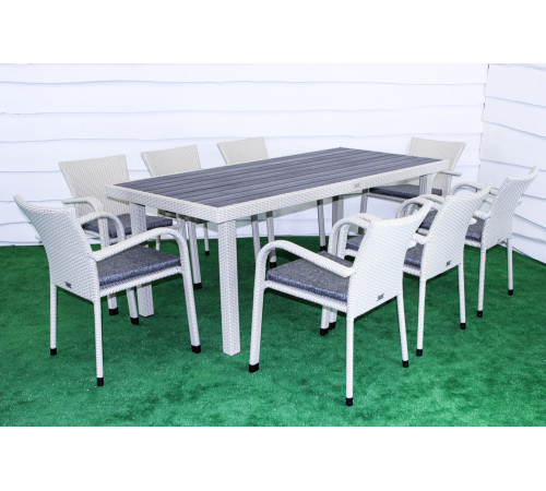 Стіл садовий Greengard Верона Ст-10.200.92, біло-сірий