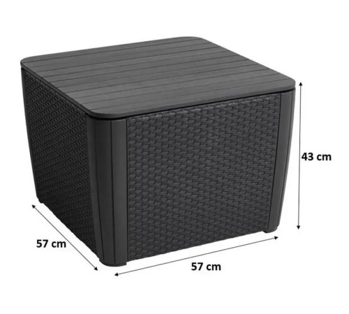 Стіл-скриня Keter Luzon Plus 57 х 57 см, графіт