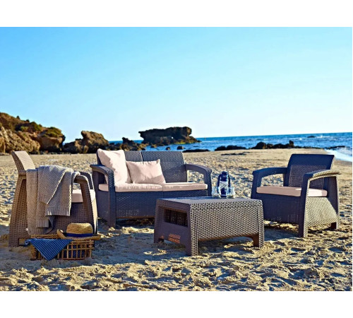 Стіл садовий Keter Corfu II 77 x 57 см, капучино