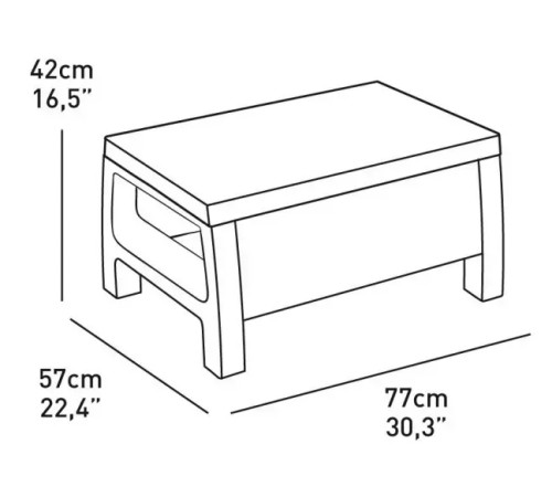 Стіл садовий Keter Corfu II 77 x 57 см, капучино