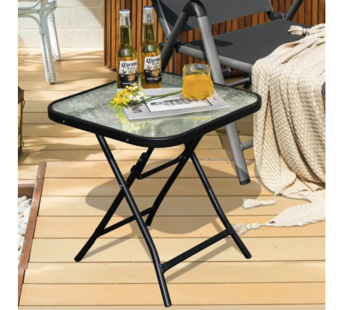 Стіл Costway Kontrast 46,5 x 47,5 см, чорний