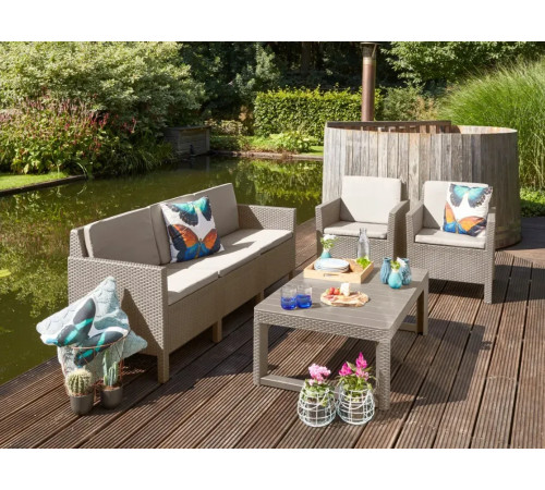 Стіл садовий розкладний Keter Lyon 116 х 71 см, капучино