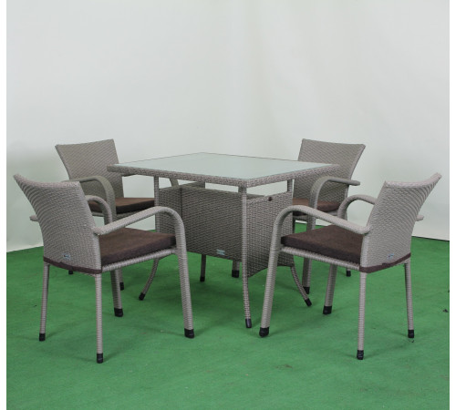 Стіл садовий Greengard Комфорт 100 Ст-1.100.75-3, сіро-кориченвий