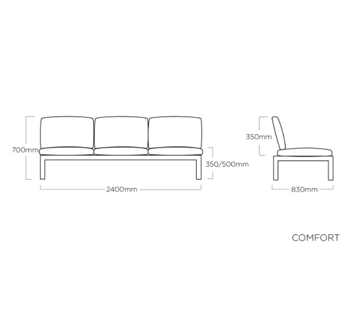Диван садовий KETTLER COMFORT 3-місний, сірий Диван садовий KETTLER COMFORT 3-місний, сірий