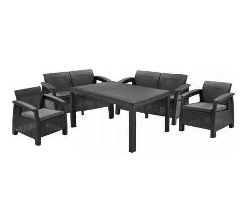 Комплект меблів Keter Fiesta 6-місний з подушками, графіт