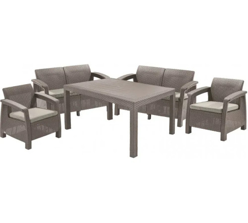 Комплект меблів Keter Fiesta 6-місний з подушками, капучино