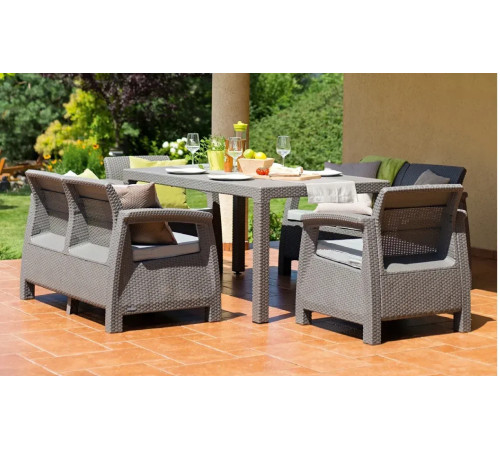 Комплект меблів Keter Fiesta 6-місний з подушками, капучино