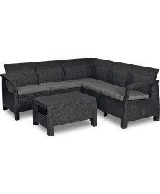 Комплект меблів Keter Corfu Relax 5-місний з подушками, графіт