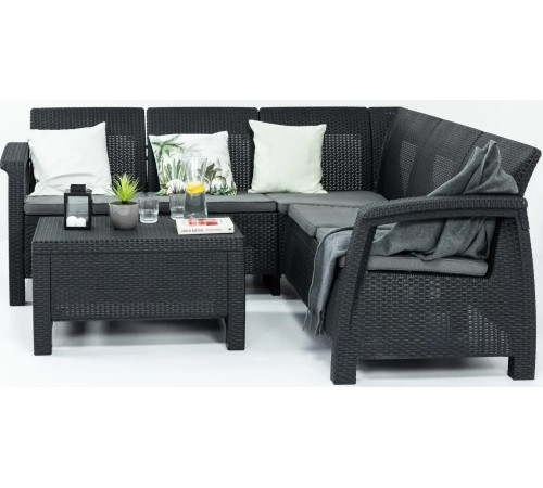 Комплект меблів Keter Corfu Relax 5-місний з подушками, графіт