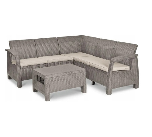 Комплект меблів Keter Corfu Relax 5-місний з подушками, капучино