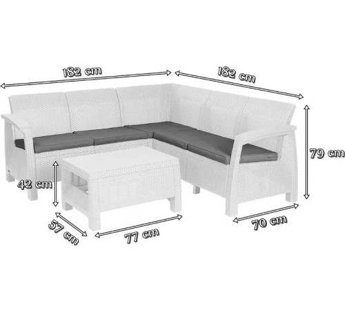 Комплект меблів Keter Corfu Relax 5-місний з подушками, капучино