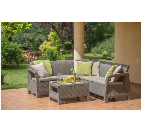 Комплект меблів Keter Corfu Relax 5-місний з подушками, капучино