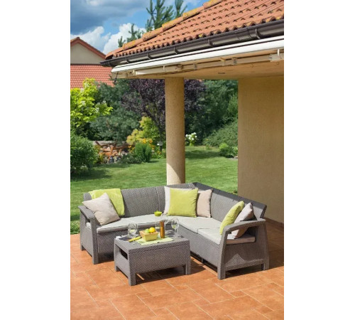 Комплект меблів Keter Corfu Relax 5-місний з подушками, капучино