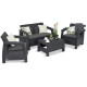 Комплект меблів Keter Corfu 4-місний з подушками, графіт