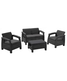 Комплект меблів Keter Corfu 4-місний з подушками, графіт