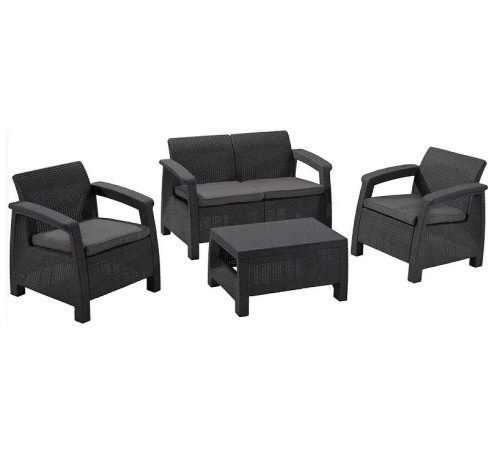 Комплект меблів Keter Corfu 4-місний з подушками, графіт