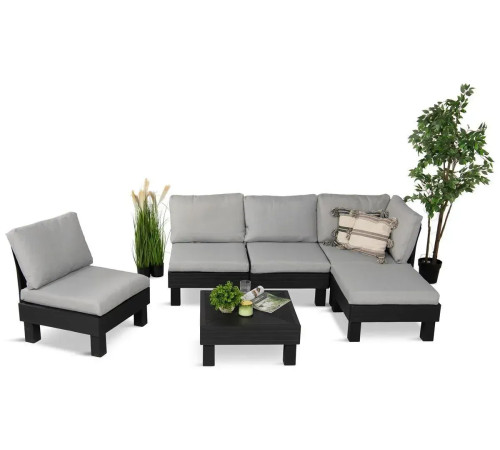 Комплект меблів Keter Elements 5-місний з подушками, графіт
