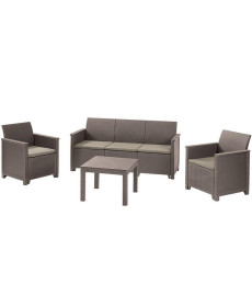 Комплект меблів Keter Elodie 5-місний з подушками, капучино